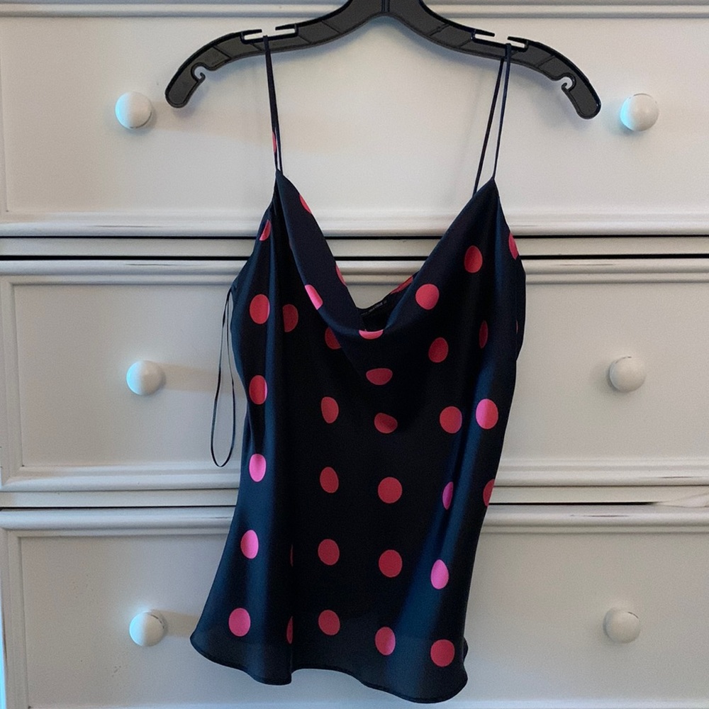 NWT Zara polka dot cowl neck spaghetti top